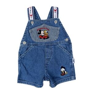Vintage 90s Disney Baby Mickey Mouse jean denim overalls